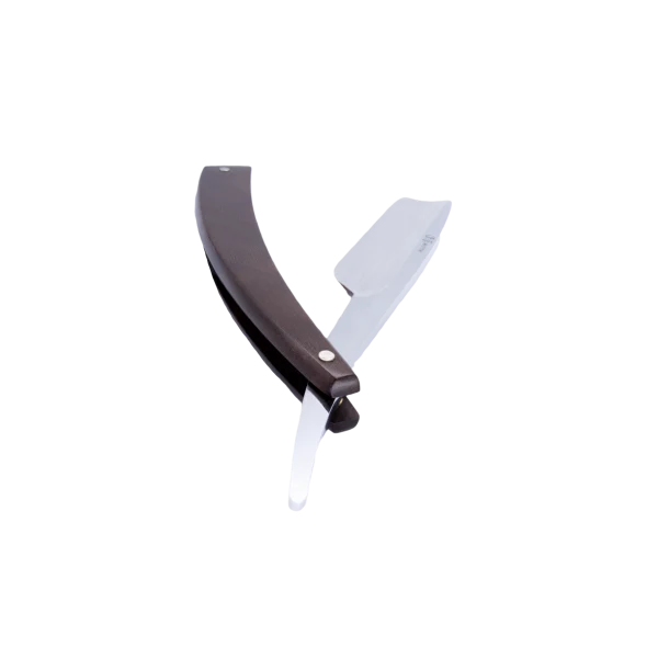 DV-8009141, Dovo Straight Razor EDO, 5/8”, carbon, 1/1 full hollow, Ultra compressed walnut wood - Image 4
