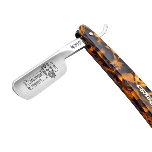 DV-80356, Dovo Straight Razor Barbarossa, 5/8 in., carbon, 1/1 full hollow, Round head