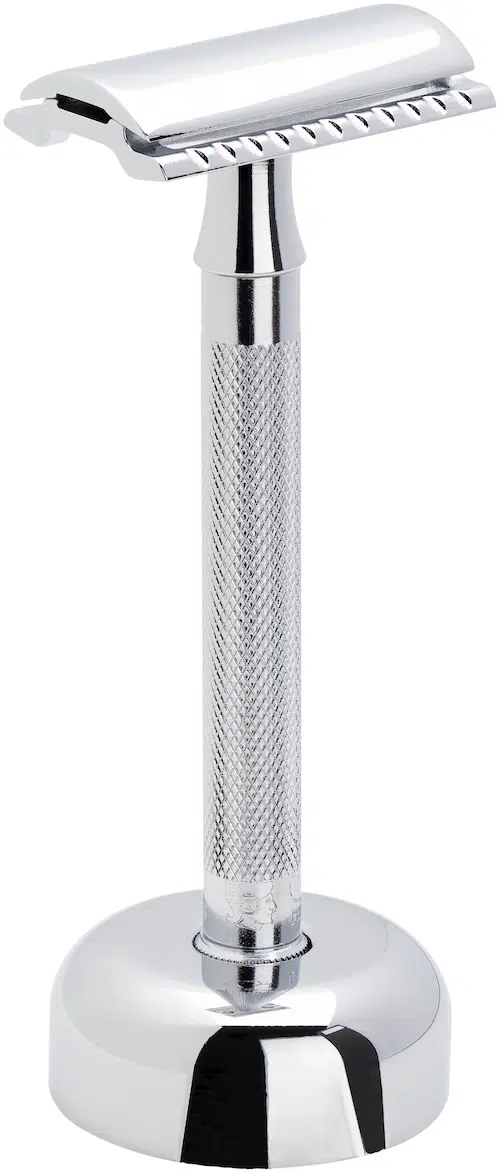 MERKUR 2481 Shaving Kit 3 Piece Safety Razor with Stand in Bright Chrome - Image 3